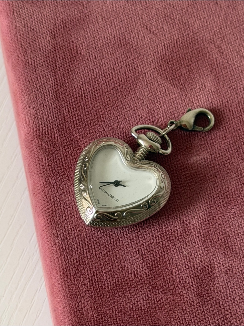 Vintage Style Mechanical Heart Pocket Watch Pendant